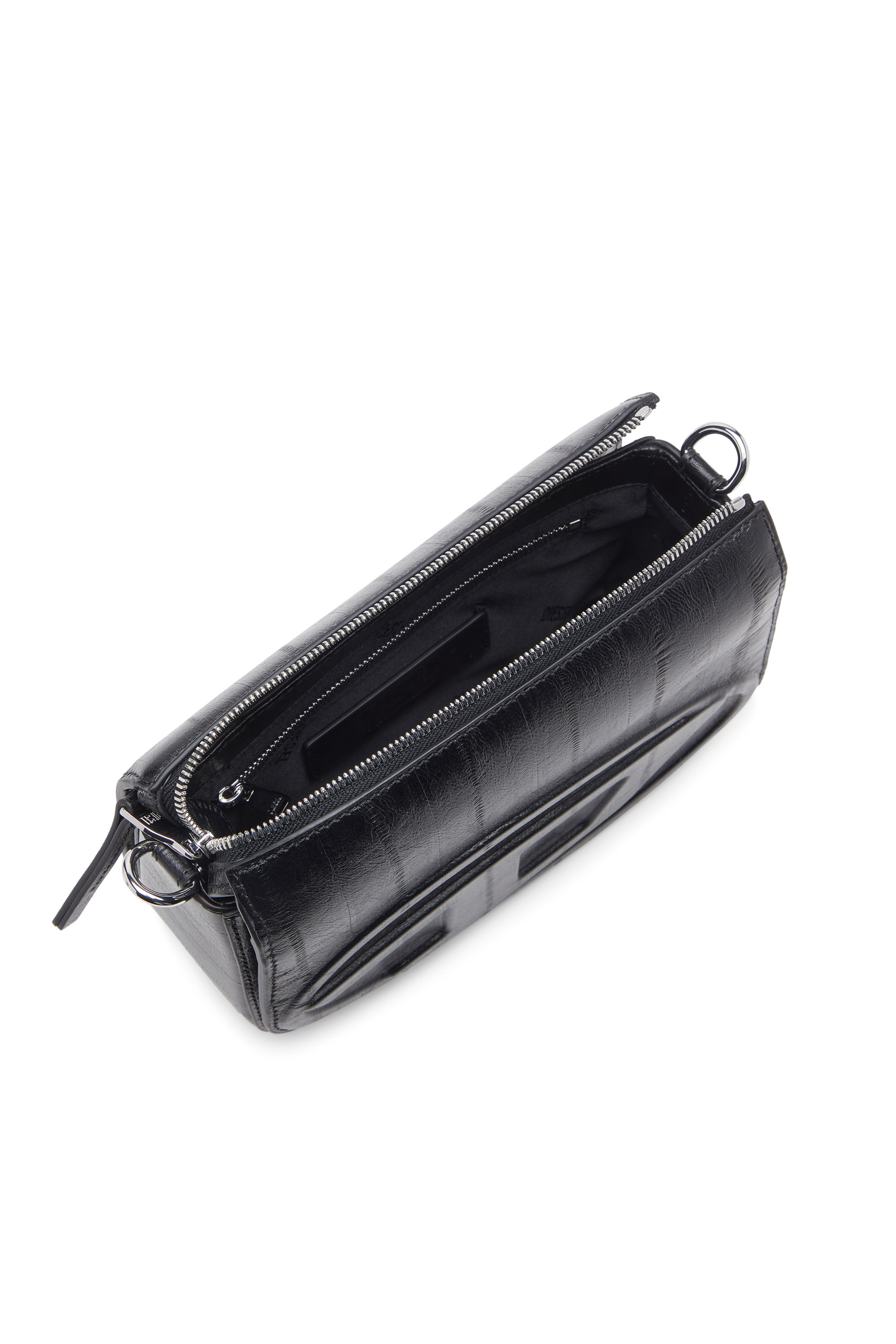 Diesel - 1DR CAMERA BAG, Unisex's 1DR-Camera bag in eel-effect leather in Black - 3